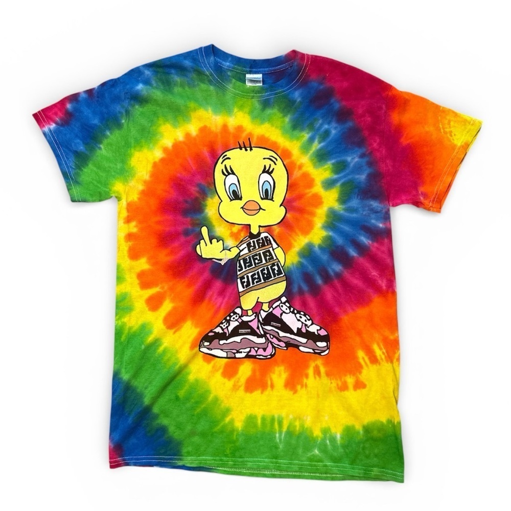 Thrifted Colorful Tweety Bird Tie-Dye T-Shirt